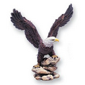 Color Resin Eagle on Rocks w/1/4" Rod (8 1/2")